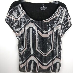 New York & Company Sequin Front Blouse, Size S
